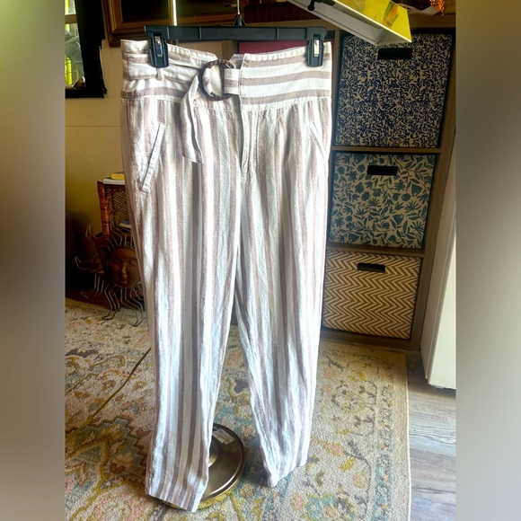Anthropologie Oasis Striped Linen/cotten blend pants - Picture 3 of 13